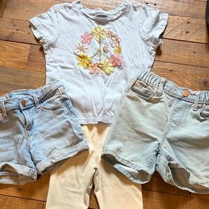 Old Navy Floral Peace Tee and Denim Shorts Set